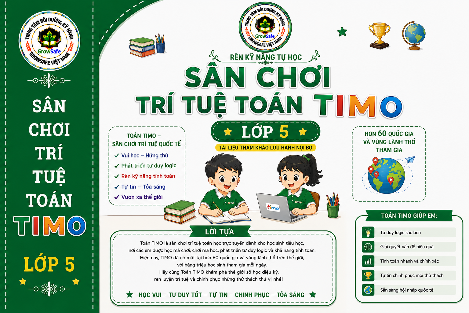 TOÁN TIMO LỚP 5 – BỨT PHÁ TƯ DUY, RÈN BẢN LĨNH, SẴN SÀNG VƯƠN XA